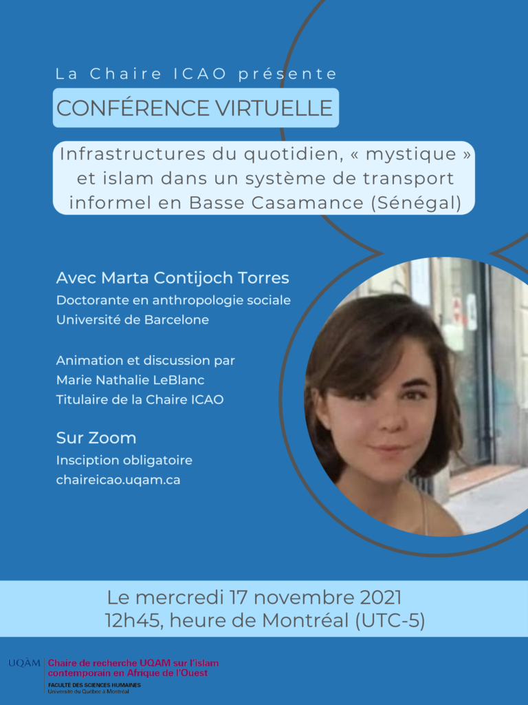 Affiche de la conférence du 17 novembre 2021 avec Marta Contijoch Torres