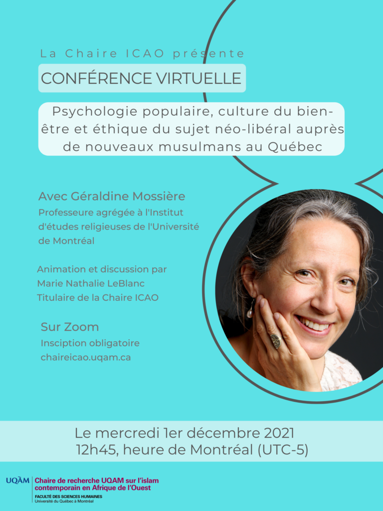 Affiche de la conférence de Géraldine Mossière ayant lieu le 1er décembre 2021